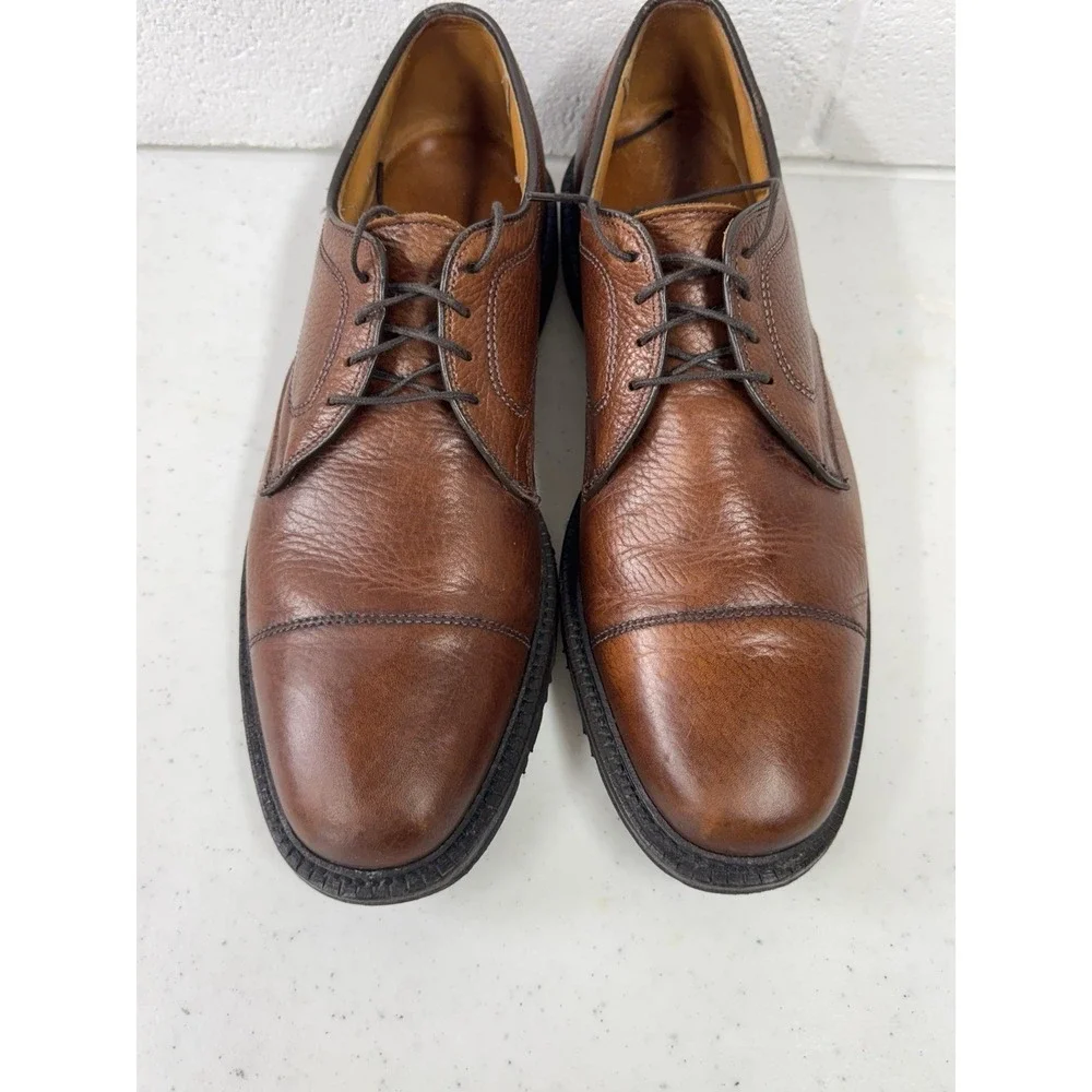 Allen Edmonds Becker Men Size 11‎ B Shoes Brown Leather Cap Toe Low Top Oxford